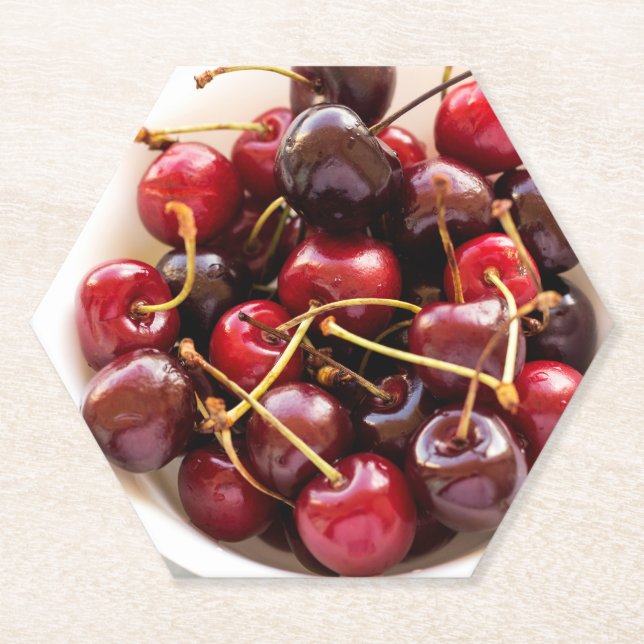 Dessous-de-verre En Papier bol de cerises (Devant)