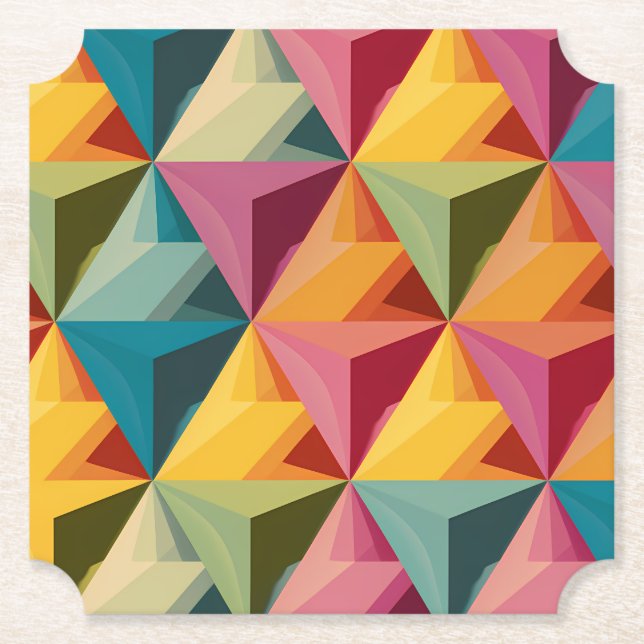 Dessous-de-verre En Papier Bold Geometric Triangle Pattern  (Devant)