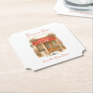 Dessous-de-verre En Papier Bonjour Bebe Paris Café Baby shower
