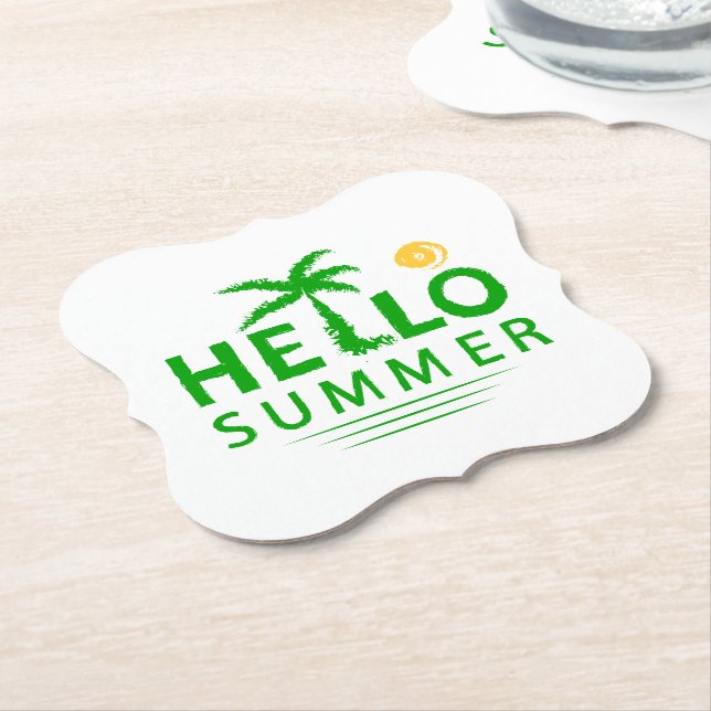Dessous-de-verre En Papier Bonjour été (Incliné)
