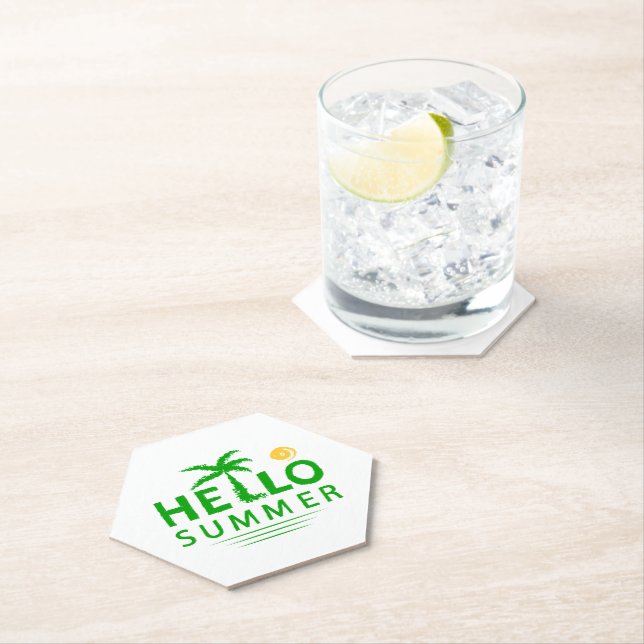 Dessous-de-verre En Papier Bonjour été (En situation)