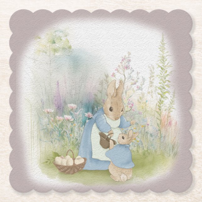 Dessous-de-verre En Papier Bonne Pâques avec Peter Rabbit (Devant)
