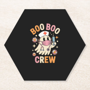 Dessous-de-verre En Papier Boo Boo Crew Halloween Ghost Nurse Essential T-Shi