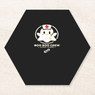 Dessous-de-verre En Papier Boo Boo Crew Infirmière fantôme - Hallowe mignonne