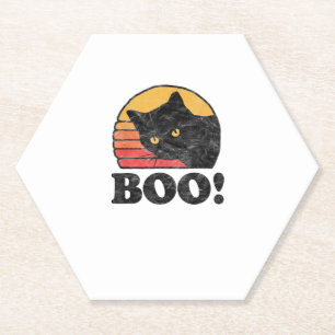 Dessous-de-verre En Papier Boo ! Style Chat 800 vintage Retro Distressed H