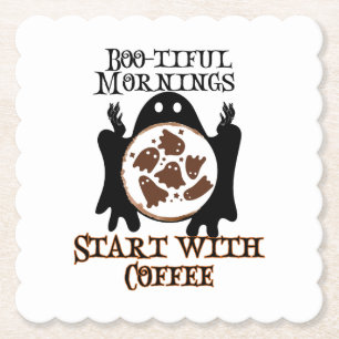 Dessous-de-verre En Papier Boo-tiful matins Commencez par Coffee.w