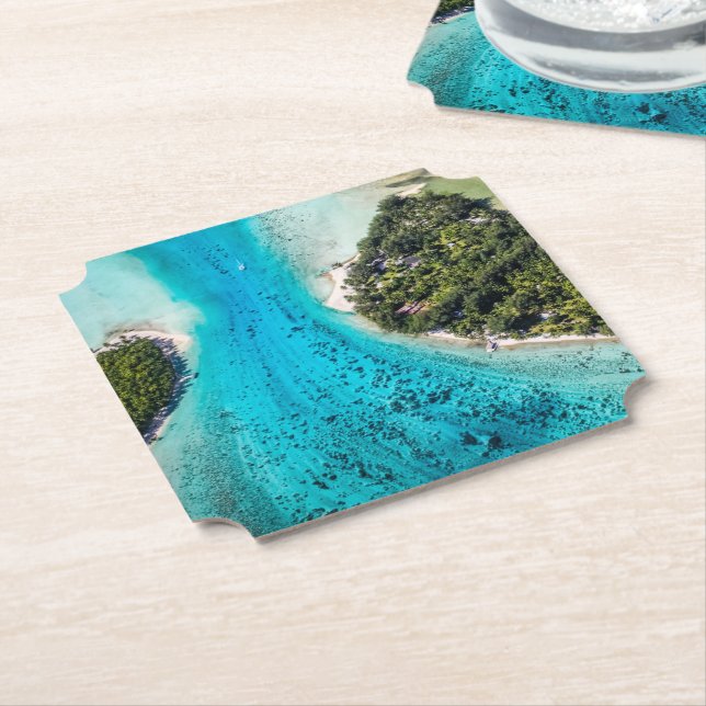 Dessous-de-verre En Papier Bora Bora - Chemin Vers L'Océan (Incliné)