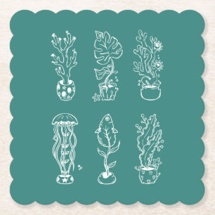 Dessous-de-verre En Papier Botanique fantaisiste
