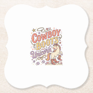 Dessous-de-verre En Papier Bottes de cowboy licorne Licorne Fantaisie Zazzle 