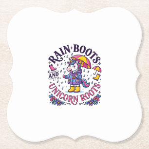 Dessous-de-verre En Papier Bottes de pluie licorne et Chemise commerciale rac