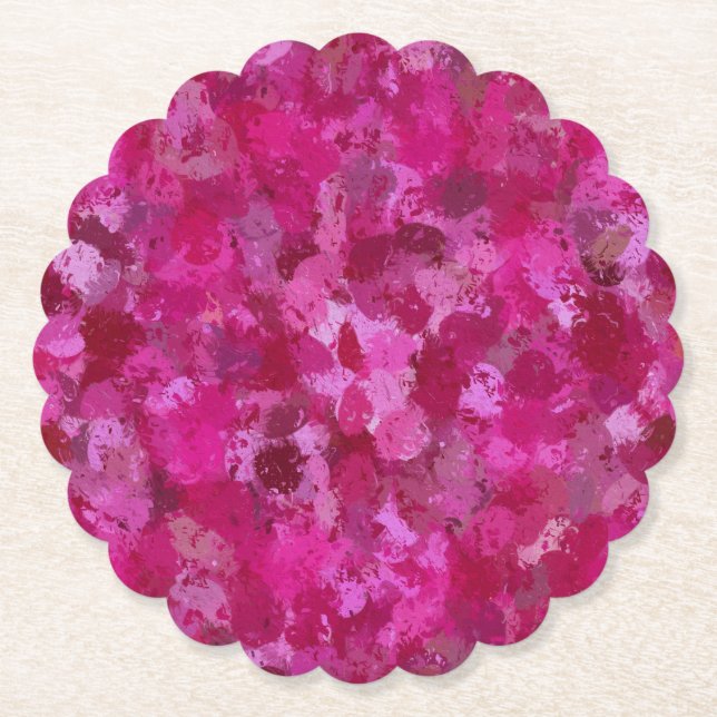 Dessous-de-verre En Papier Boules de peinture rose chaud (Devant)