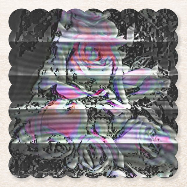 Dessous-de-verre En Papier Bouquet Techno   (Devant)