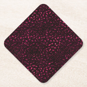 Dessous-de-verre En Papier Bourgogne et Or Série Léopard Design 3