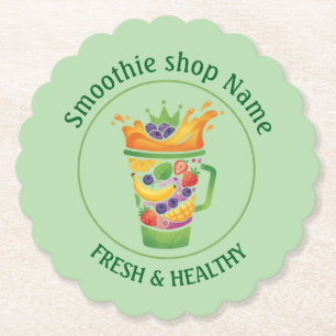 Dessous-de-verre En Papier Boutique de jus de fruits tropicaux et smoothies