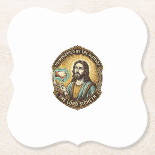 Dessous-de-verre En Papier Bouton Jésus N'aime Pas Réseaux Sociaux Hater Trol