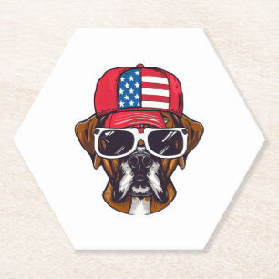 Dessous-de-verre En Papier Boxer Dog USA
