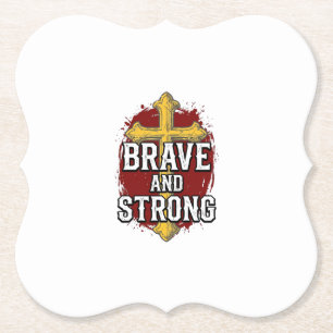 Dessous-de-verre En Papier Brave et Fort Design de Chemise Vintage Croix_1