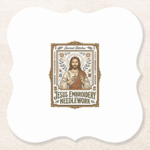 Dessous-de-verre En Papier Broderie Jésus Travail à l'aiguille Jésus Broderie