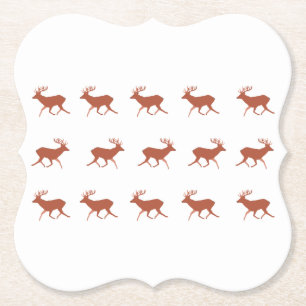 Dessous-de-verre En Papier Brown Deer Walking Festive Motif