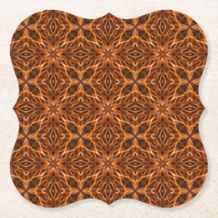 Dessous-de-verre En Papier Brown Kaleidoscope Mandala Motif