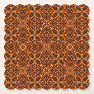 Dessous-de-verre En Papier Brown Kaleidoscope Mandala Motif-23100