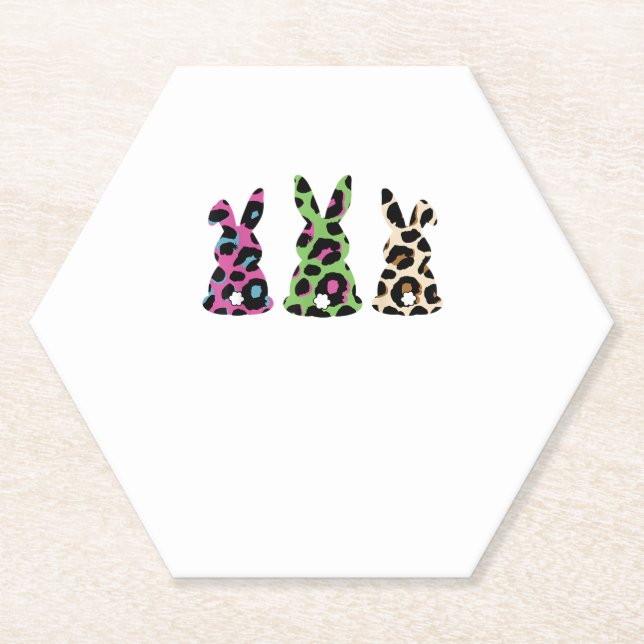 Dessous-de-verre En Papier Bunny Easter Leopard Plaid Buffalo Rabbit Easter D (Devant)