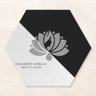 Dessous-de-verre En Papier Bus Lotus Pailleté Argent Élégant Géométrique Mode