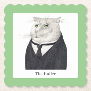 Dessous-de-verre En Papier BUTLER CAT Dessous de Verre Papier Carrés Arrondis