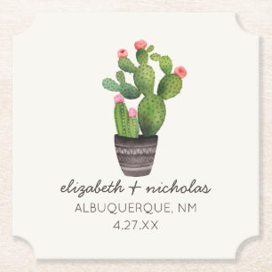 Dessous-de-verre En Papier Cactus floral rose
