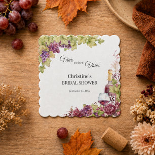 Dessous-de-verre En Papier Cadeau de la Mariée Chic Vino avant les Vœux