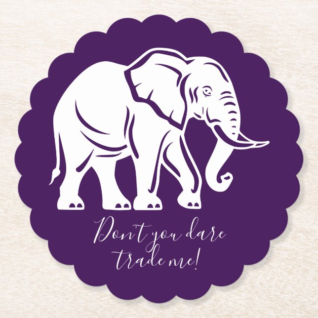 Dessous-de-verre En Papier Cadeau Farce Éléphant Blanc (Devant)