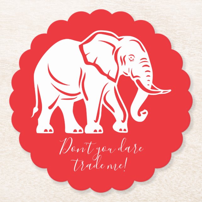 Dessous-de-verre En Papier Cadeau Farceur Eléphant Blanc (Devant)