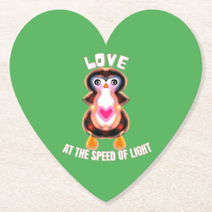 Dessous-de-verre En Papier Cadeau Pingouin Amour à la Vitesse de la Lumière