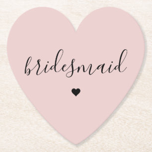 Dessous-de-verre En Papier Cadeaux de demoiselle d'honneur rose poudré minima