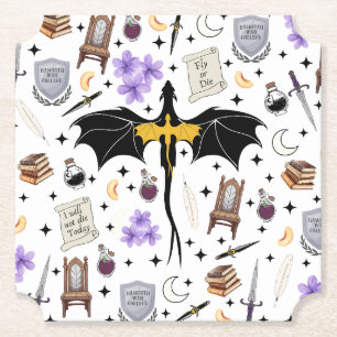 Dessous-de-verre En Papier Cadeaux de lecteur de livre de romantasy Quatrième