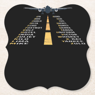 Dessous-de-verre En Papier Cadet de pilote d'appareil phonétique Cadet d'avio
