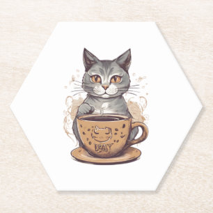 Dessous-de-verre En Papier Café au chat