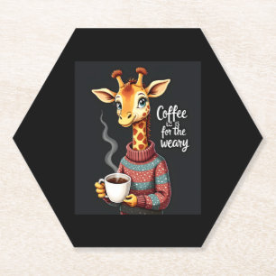 Dessous-de-verre En Papier Café est pour Weary Funny Giraffe Lover café