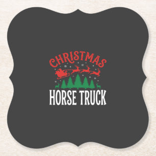 Dessous-de-verre En Papier Camion à chevaux de Noël Père Noël Traîneau