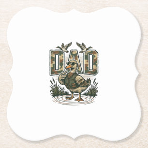 Dessous-de-verre En Papier Camo Canard Papa Design T-Shirt Gravure Vintage_1