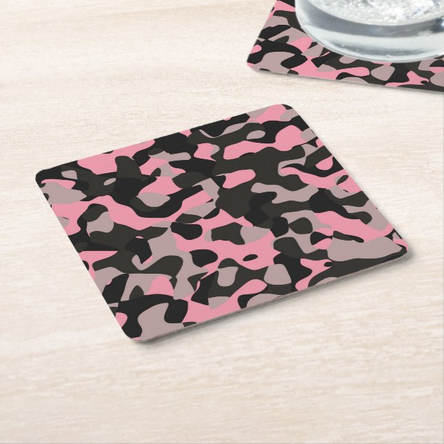 Dessous-de-verre En Papier Camo rose (Incliné)