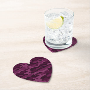 Dessous-de-verre En Papier Camouflage Monocolore Pourpre Tyrien
