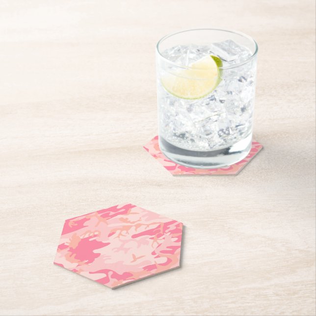 Dessous-de-verre En Papier Camouflage rose, Armée (En situation)