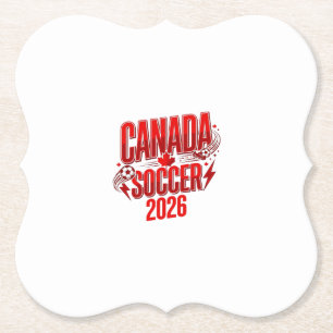 Dessous-de-verre En Papier Canada Soccer 2026 Soccer Bold Typographie de pays
