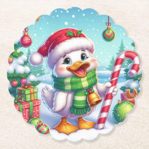 Dessous-de-verre En Papier Canard de Noël coloré mignon