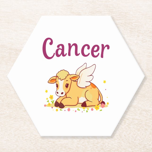 Dessous-de-verre En Papier Cancer Zodiac Vache Png, Cancer mignon (Devant)
