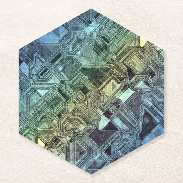 Dessous-de-verre En Papier candy circuits - citron vert : (Devant)