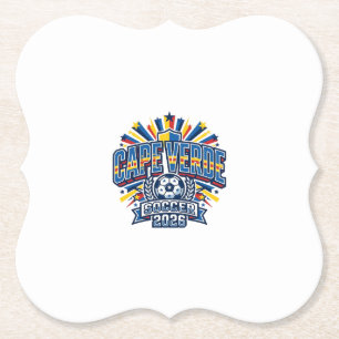 Dessous-de-verre En Papier Cape Verde Football 2026 Football Gras Country Typ