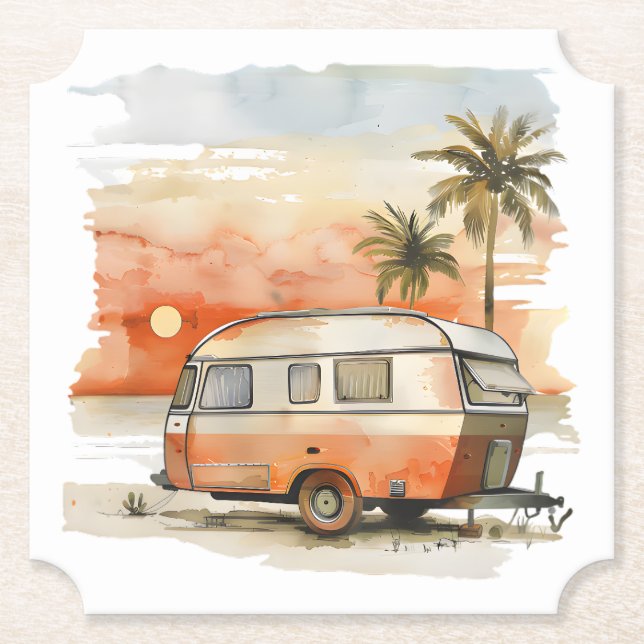 Dessous-de-verre En Papier Caravane (Devant)