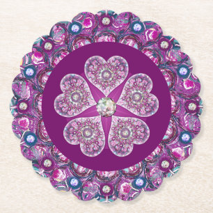 Dessous-de-verre En Papier Cardinal Red Rosace